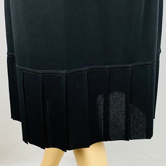 Exclusively Misook Black Pleat Hem Skirt S - Picture 4 of 6